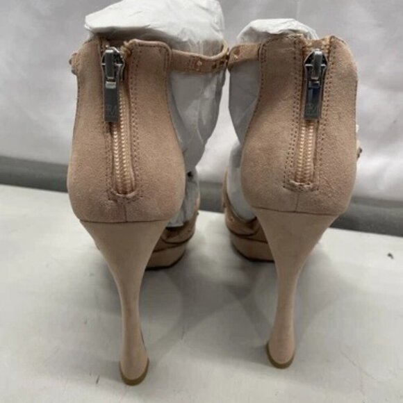 NEW PELLE MODA Women's 9M Neela Blush Kid Suede Platform Heels - Picture 3 of 6